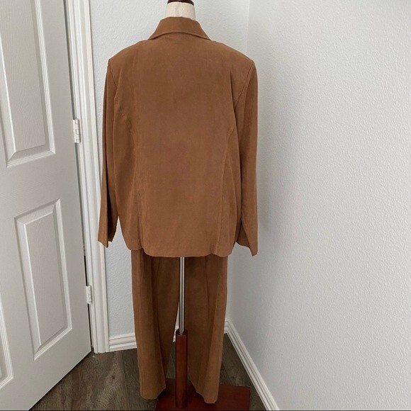 Drapers & Damons Faux Suede 3 Piece Chocolate Rust Purple Pants Set Size XL - Picture 3 of 16
